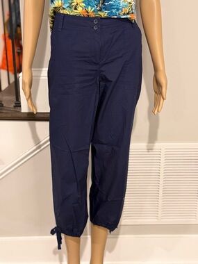 Tommy Bahama Women’s Navy Crop Tie-Hem Pants - Navy
